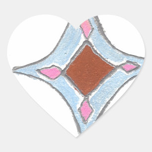 Pegatina En Forma De Corazón Impresión de pintura de aceite de Mandala