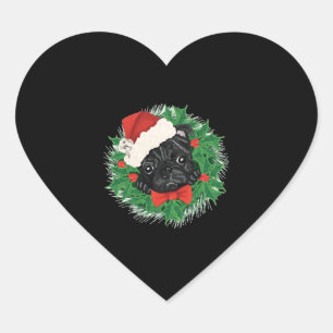 Pegatina En Forma De Corazón Impresionante camiseta de Navidades Pug