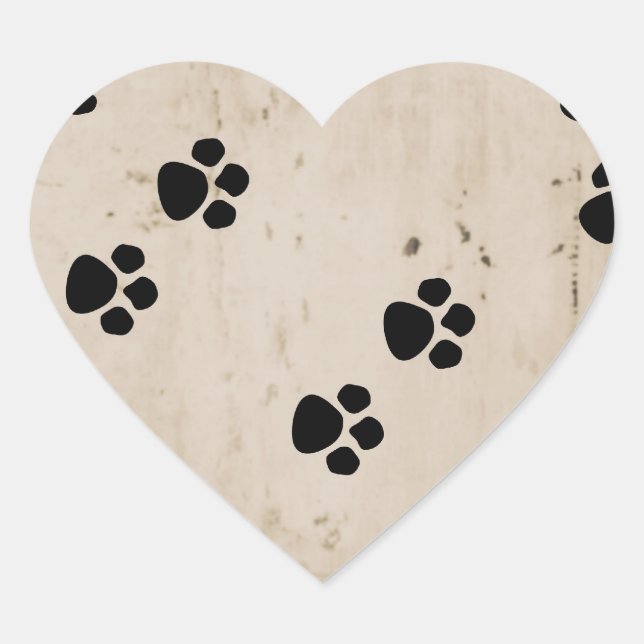 Pegatina En Forma De Corazón Impresiones Westie Dog Paw (Anverso)