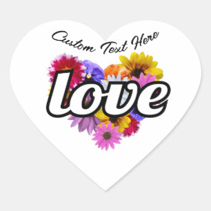 Pegatina En Forma De Corazón In Bloom - Bouquet floral con forma de corazón de