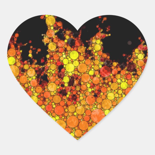 Pegatina En Forma De Corazón Incendios en negro de Guay (Anverso)