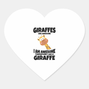 Pegatina En Forma De Corazón Increíble Personalizado, soy una jirafa de camisas