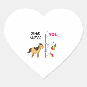 Pegatina En Forma De Corazón Increíble Regalo De Unicornio Para Enfermero