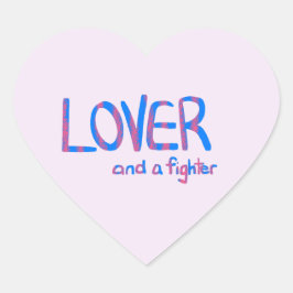 Pegatina En Forma De Corazón Inspirational Hand Drawn Blue and Pink Quote