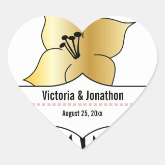 Pegatina En Forma De Corazón Invitación a la boda de tipografía moderna Lirio-A