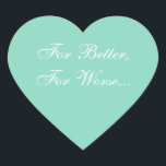 Pegatina En Forma De Corazón Invitación a la boda Pearl Aqua<br><div class="desc">El color coordina a los diseñadores de Pearl Aqua Boda Pearl Aqua y a los Pegatinas de los Sellos para sobres blancos - los compradores Bodas a veces tratan de averiguar: ¿qué etiquetas de boda son populares para las invitaciones? Estos colores coordinados y destacados Sellos para sobres de Pearl Aqua...</div>