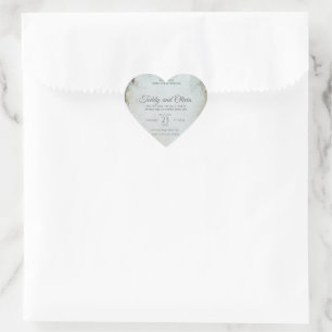 Pegatina En Forma De Corazón Invitación de boda floral con molino de viento rús