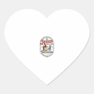 Pegatina En Forma De Corazón Invitación de silla vacía de Jesús Invitación de s