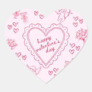 Pegatina En Forma De Corazón Invitación femenina para el Día de Galentine's