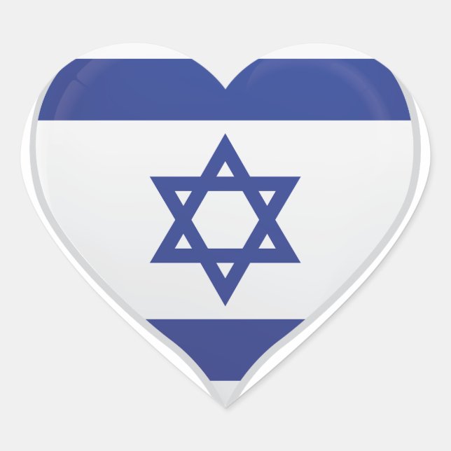 Pegatina En Forma De Corazón Israel ama la bandera de orgullo pegatina de coraz (Anverso)