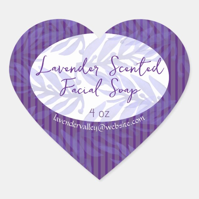 Pegatina En Forma De Corazón Jabón perfumado de lavanda (Anverso)