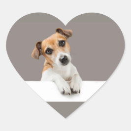 Pegatina En Forma De Corazón Jack Russell Puppy Sweet Adorable Cute