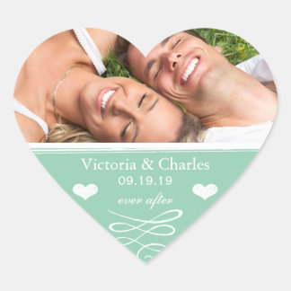 Pegatina En Forma De Corazón Jade Chalkboard Wedding Save the Date Seal