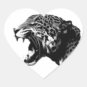 Pegatina En Forma De Corazón Jaguar