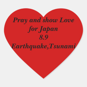 Pegatina En Forma De Corazón Japón con amor_