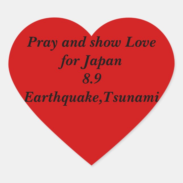Pegatina En Forma De Corazón Japón con amor_ (Anverso)