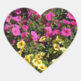 Pegatina En Forma De Corazón Jardín de flores