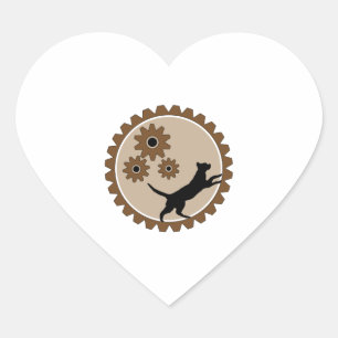 Pegatina En Forma De Corazón jaula propulsada por perros con ruedas