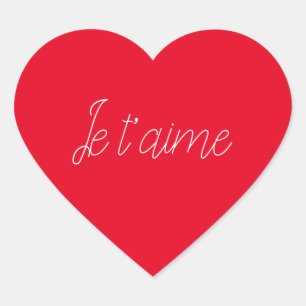 Pegatina En Forma De Corazón ❤️ Je t’aime I Love You Cute Pegatina del corazón 