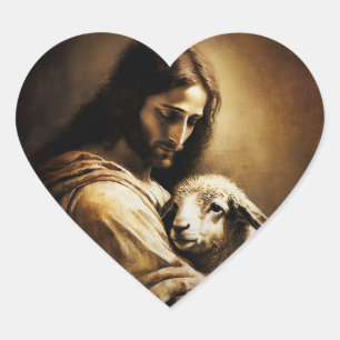 Pegatina En Forma De Corazón Jesucristo como cordero de Dios
