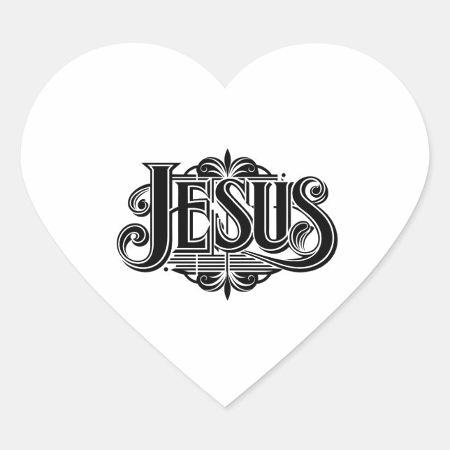 Pegatina En Forma De Corazón Jesús (Anverso)