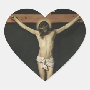 PEGATINA EN FORMA DE CORAZÓN JESÚS CRUCIFICÓ