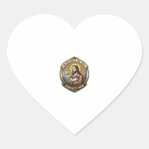 Pegatina En Forma De Corazón Jesús Cruzando Brazos Cara de Troll de Internet Em