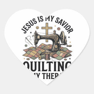 Pegatina En Forma De Corazón Jesús Es Mi Salvador El Quilting Es Mi Terapia