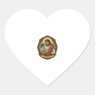 Pegatina En Forma De Corazón Jesús Exhausto Tubo de Proteína Vacío Humor de Gim