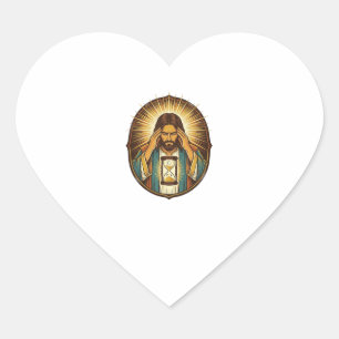 Pegatina En Forma De Corazón Jesús Impaciente Cargando Reloj de Arena Internet