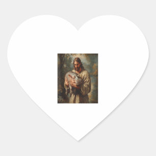 Pegatina En Forma De Corazón Jesús lleva Moo-Deng Jesús ama Moo Deng Baby Pyg
