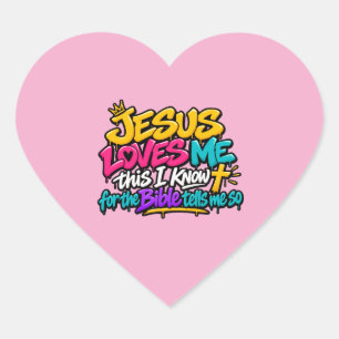 Pegatina En Forma De Corazón Jesús me ama