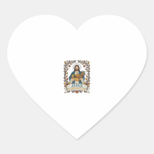 Pegatina En Forma De Corazón Jesús Otoño Cosecha Fe Jesús Otoño Cosecha Ch