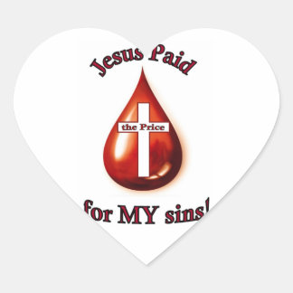 Pegatina En Forma De Corazón Jesús pagó por mis pecados Pegatina del Corazón