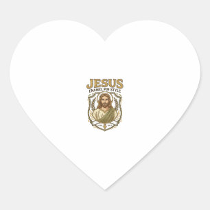 Pegatina En Forma De Corazón Jesus Pin de Esmalte Estilo Jesus Pin de Esmalte C