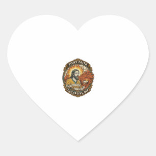 Pegatina En Forma De Corazón Jesús Quemando Boca Súper Picante Dip de Fiesta Hu
