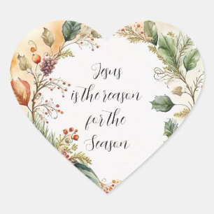 Pegatina En Forma De Corazón Jesús razón de la temporada Elegante Clásico Vinta