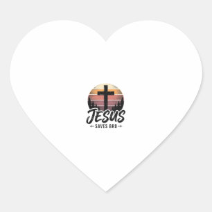 Pegatina En Forma De Corazón Jesús Salva Camiseta Bros Vintage Cruz Cristiana D