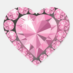 Pegatina en forma de corazón Jeweled del diamante