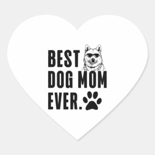 Pegatina En Forma De Corazón Jindo Mami Coreana Mejor Mamá Perro Que Nunca