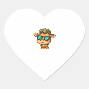 Pegatina En Forma De Corazón Jirafa Cool � Ropa callejera divertida de dibujos