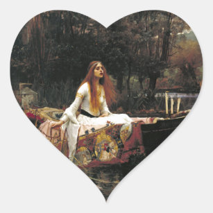 Pegatina En Forma De Corazón John William Waterhouse la señora Of Shalott
