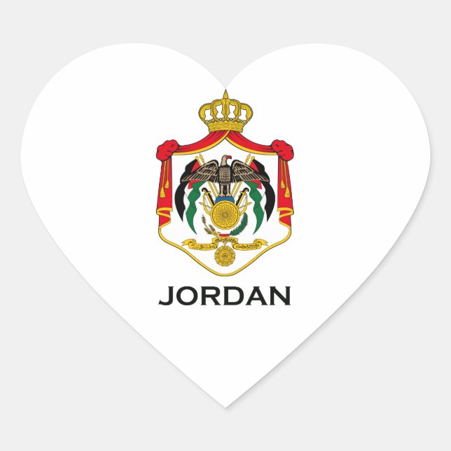 Pegatina En Forma De Corazón JORDANIA - emblema/bandera/escudo de armas/símbolo (Anverso)