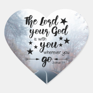 Pegatina En Forma De Corazón Josué 1:9 Jehovah está contigo dondequiera que vay