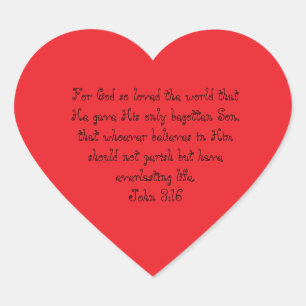 Pegatina En Forma De Corazón Juan 3:16