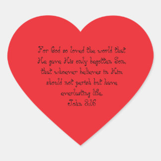 Pegatina En Forma De Corazón Juan 3:16