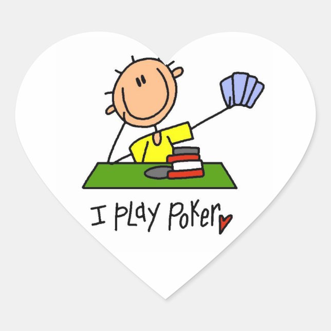 Pegatina En Forma De Corazón Juego al póquer (Anverso)