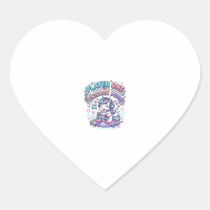 Pegatina En Forma De Corazón Jugador Unicornio Uno Modo Unicornio Gráficos de E