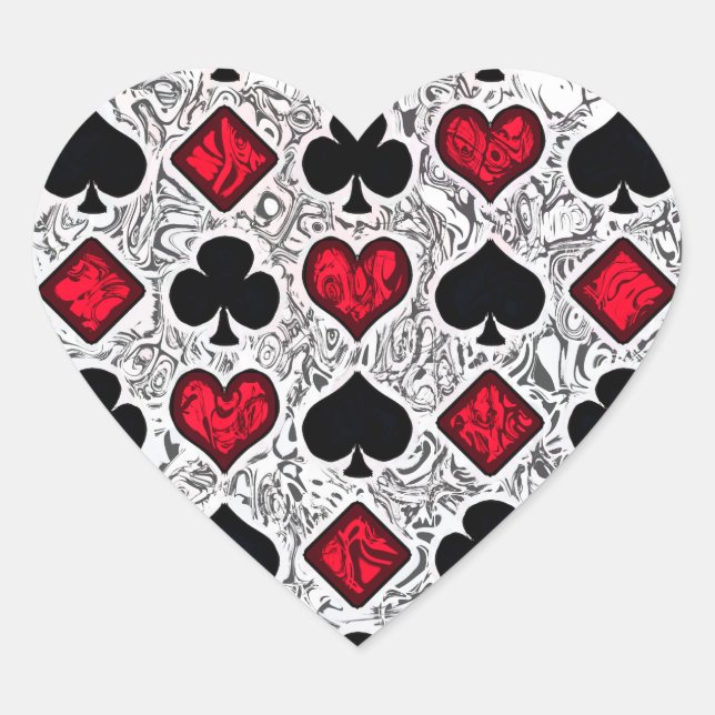 PEGATINA EN FORMA DE CORAZÓN JUGAR JUEGOS DE TARJETAS (Anverso)