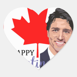 Pegatina En Forma De Corazón justin trudeau valentine